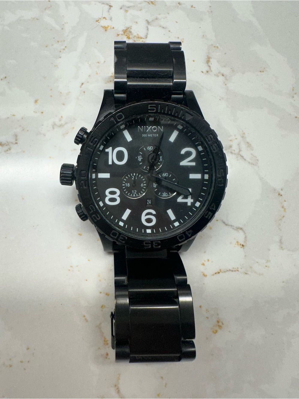 Nixon Black Stainless Chronograph Watch